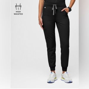 Wear Figs Black High Waisted Zamora Jogger Scrub Pants XS, brand new